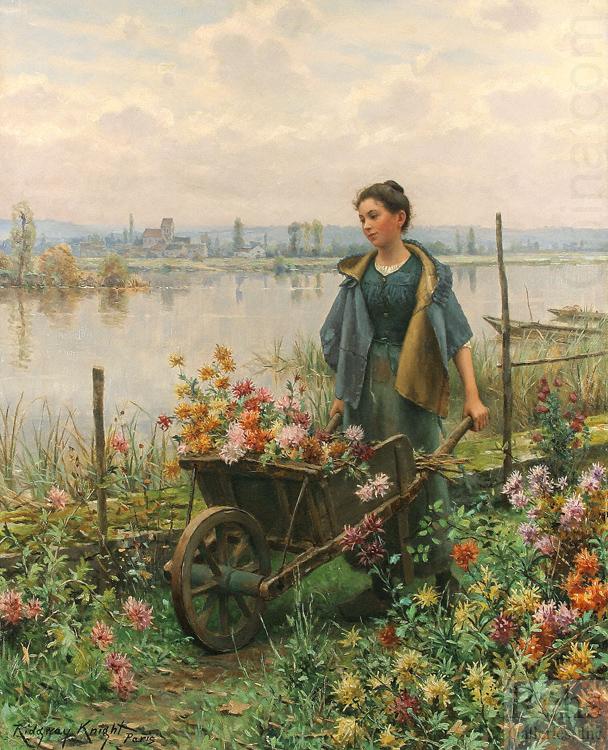 Daniel Ridgeway Knight Gathering Flowers china oil painting image
